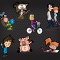 Desenvolvimento de identidade visual do programa EducaAção Fusan - Personagens
